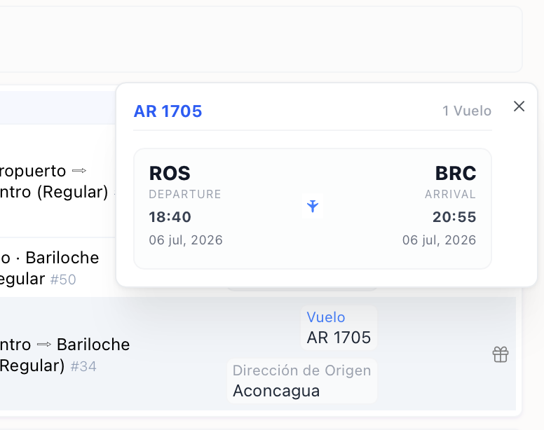 3. Carga de aerolínea y horarios de vuelo