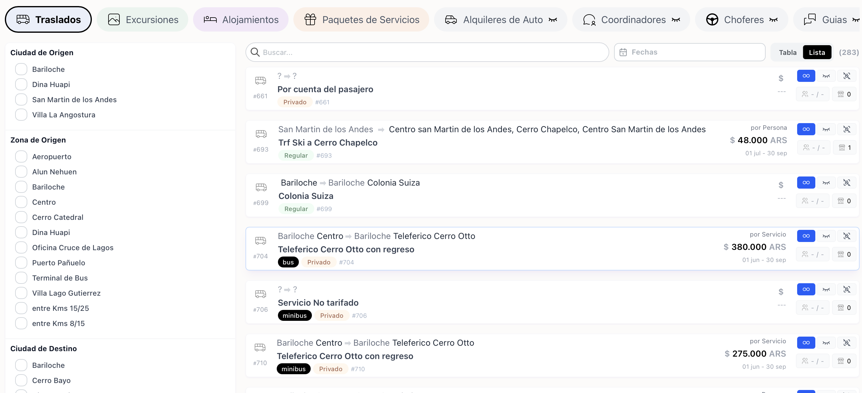 Catálogo de Servicios