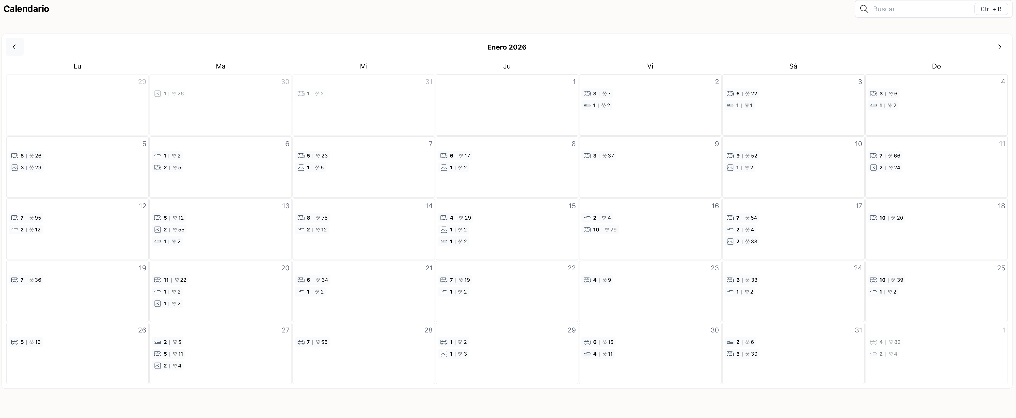 Interactive Operations Calendar